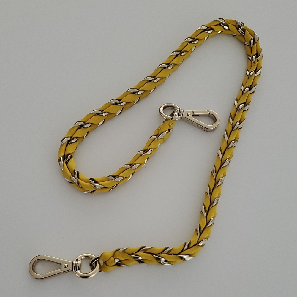 MZ Wallace Yellow Braided Strap with Silver Hardware